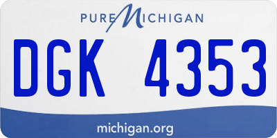 MI license plate DGK4353
