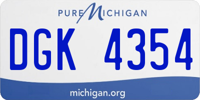 MI license plate DGK4354