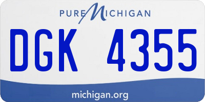 MI license plate DGK4355