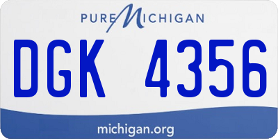 MI license plate DGK4356