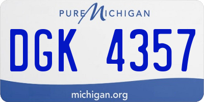 MI license plate DGK4357