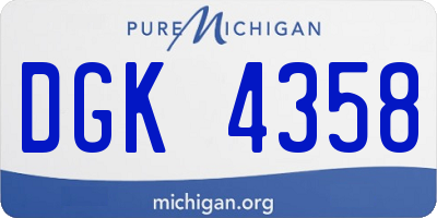 MI license plate DGK4358