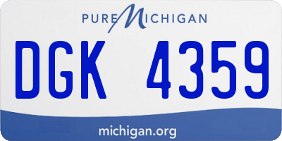 MI license plate DGK4359