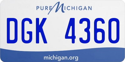 MI license plate DGK4360