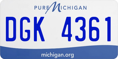 MI license plate DGK4361