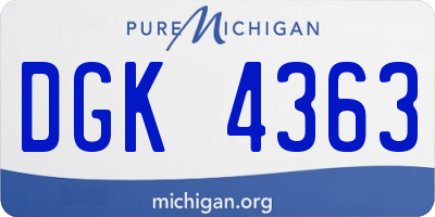 MI license plate DGK4363