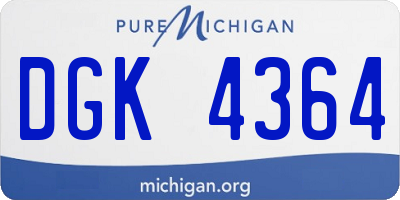 MI license plate DGK4364