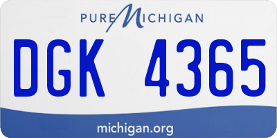 MI license plate DGK4365