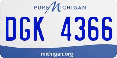 MI license plate DGK4366