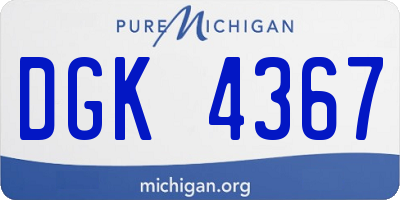 MI license plate DGK4367