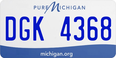 MI license plate DGK4368