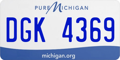 MI license plate DGK4369