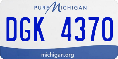 MI license plate DGK4370