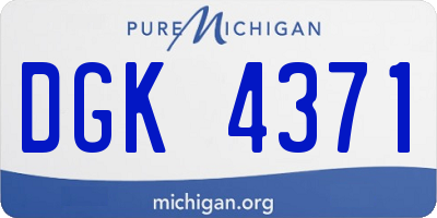 MI license plate DGK4371