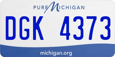 MI license plate DGK4373