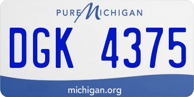 MI license plate DGK4375
