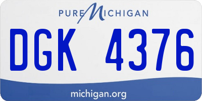 MI license plate DGK4376