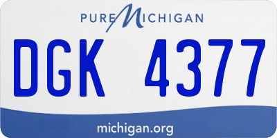 MI license plate DGK4377