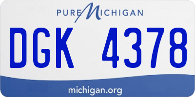 MI license plate DGK4378