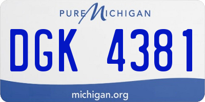 MI license plate DGK4381