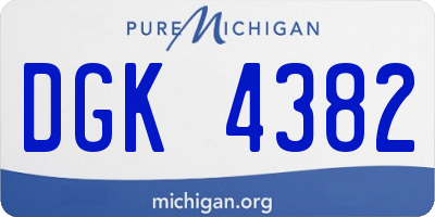 MI license plate DGK4382