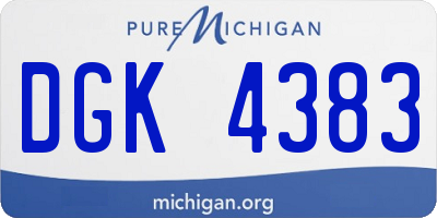MI license plate DGK4383