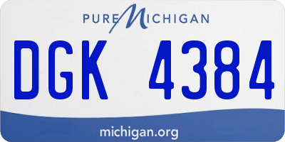 MI license plate DGK4384