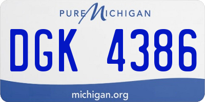 MI license plate DGK4386