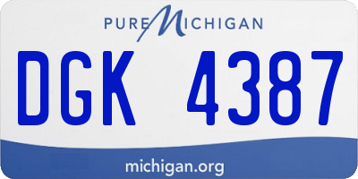 MI license plate DGK4387