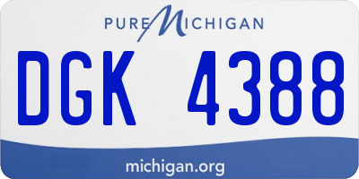 MI license plate DGK4388