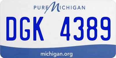 MI license plate DGK4389