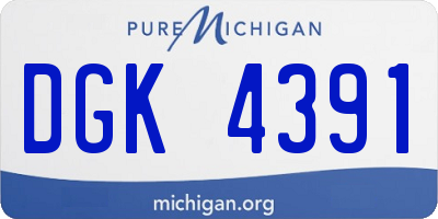 MI license plate DGK4391
