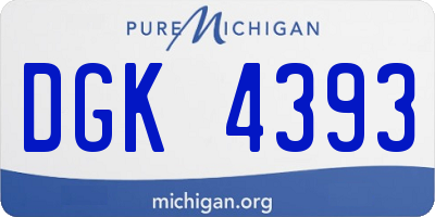 MI license plate DGK4393