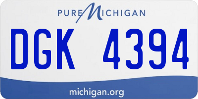MI license plate DGK4394