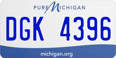 MI license plate DGK4396