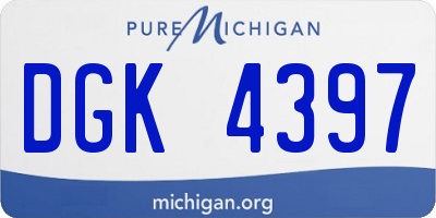 MI license plate DGK4397