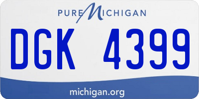 MI license plate DGK4399