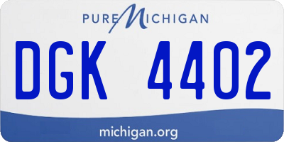 MI license plate DGK4402