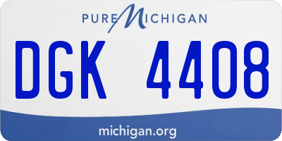 MI license plate DGK4408