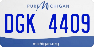 MI license plate DGK4409