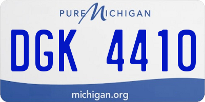 MI license plate DGK4410