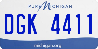 MI license plate DGK4411
