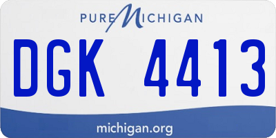 MI license plate DGK4413