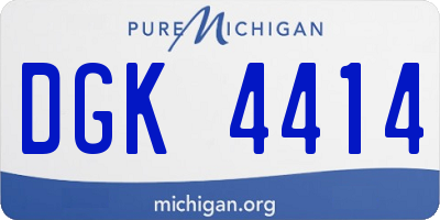 MI license plate DGK4414