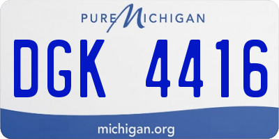 MI license plate DGK4416