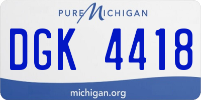 MI license plate DGK4418