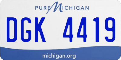 MI license plate DGK4419