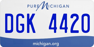 MI license plate DGK4420