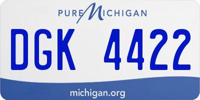 MI license plate DGK4422