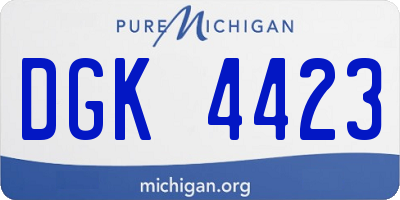 MI license plate DGK4423